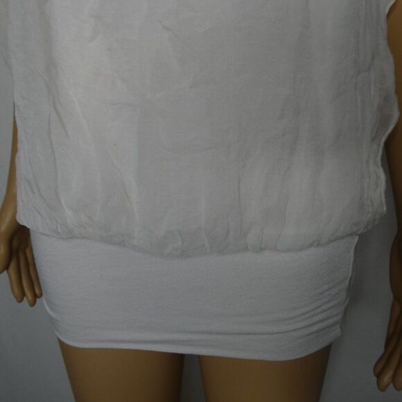 Elena Baldi Silk Sheer Flutter Sleeve Blouse Top - Picture 4 of 9